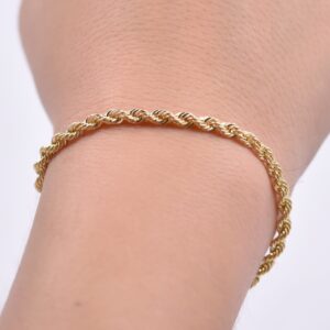 PULSERA TEJIDO LAZO ORO AMARILLO 20 CMS